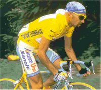 Marco PANTANI en maillot jaune lors du tour de france 1998